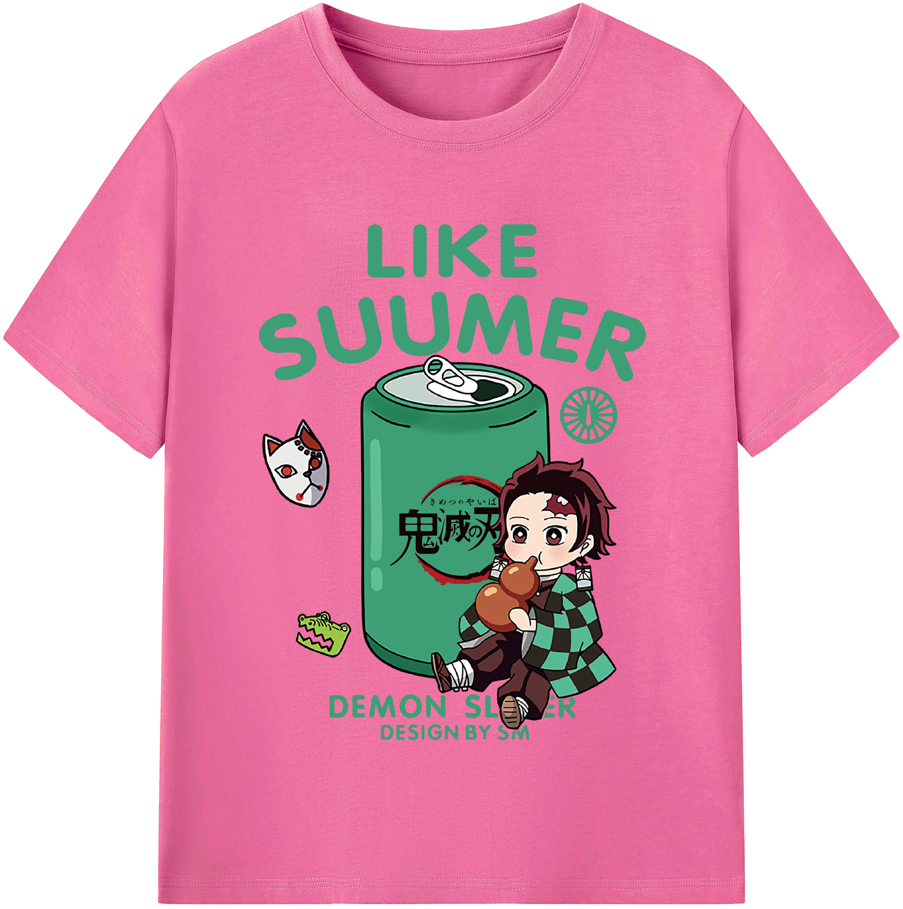 （画像用） 鬼滅の刃 竈門 炭治郎／かまど たんじろう Kamado Tanjirou レディースカジュアルプリントTシャツ（綿100％）
